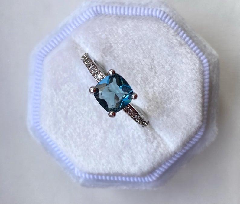 CUSHION CUT AQUA MARINE