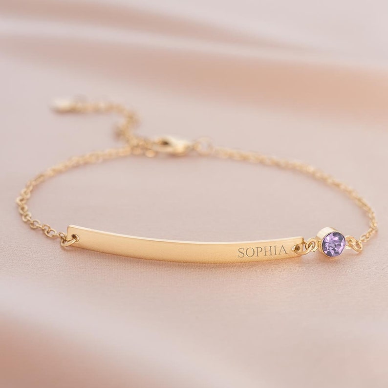 Diamond Bar Personalized Bracelet