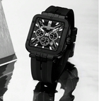 REWARD RD833569M Men's Skeleton Chronograph Watch — All Black Edition