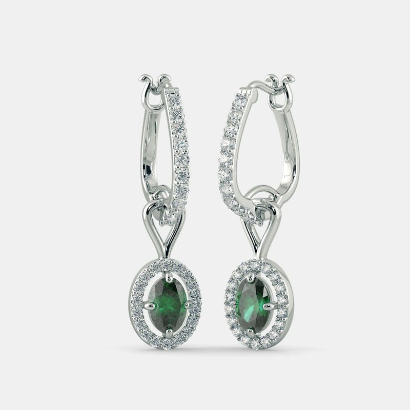 Emerald Bloom Earrings- 925 SILVER detail view