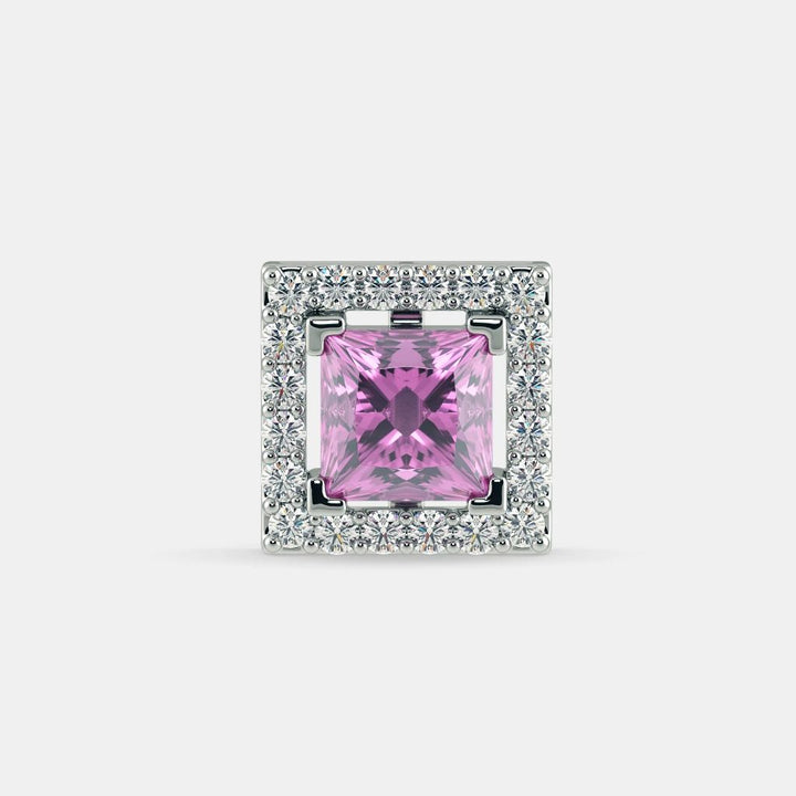 SERENA PINK SAPPHIRE STUDS - 925 SILVER detail view