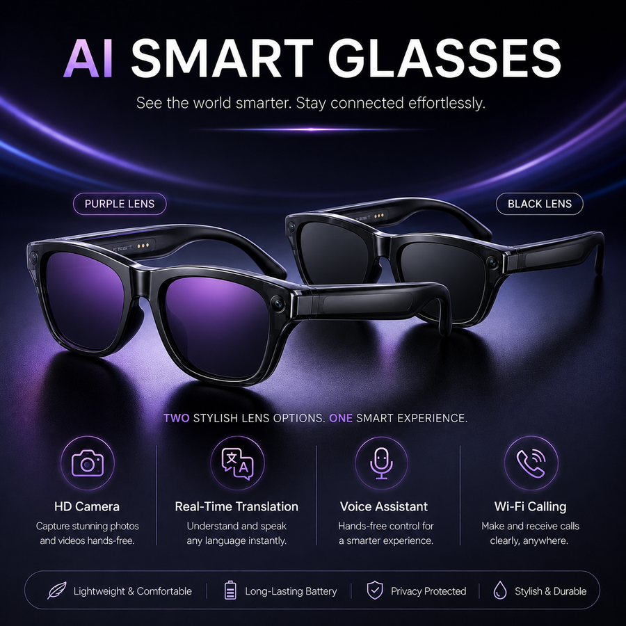 XK One Pro AI Smart Audio & Video Glasses