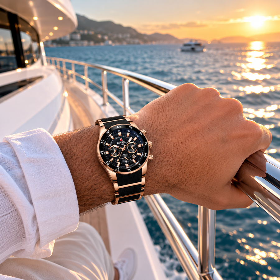 Executive Rose Gold Luxury Chronograph Watch for Men
