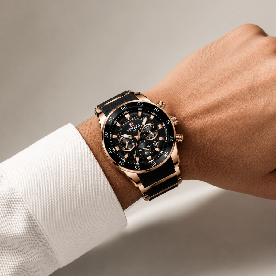 Executive Rose Gold Luxury Chronograph Watch for Men