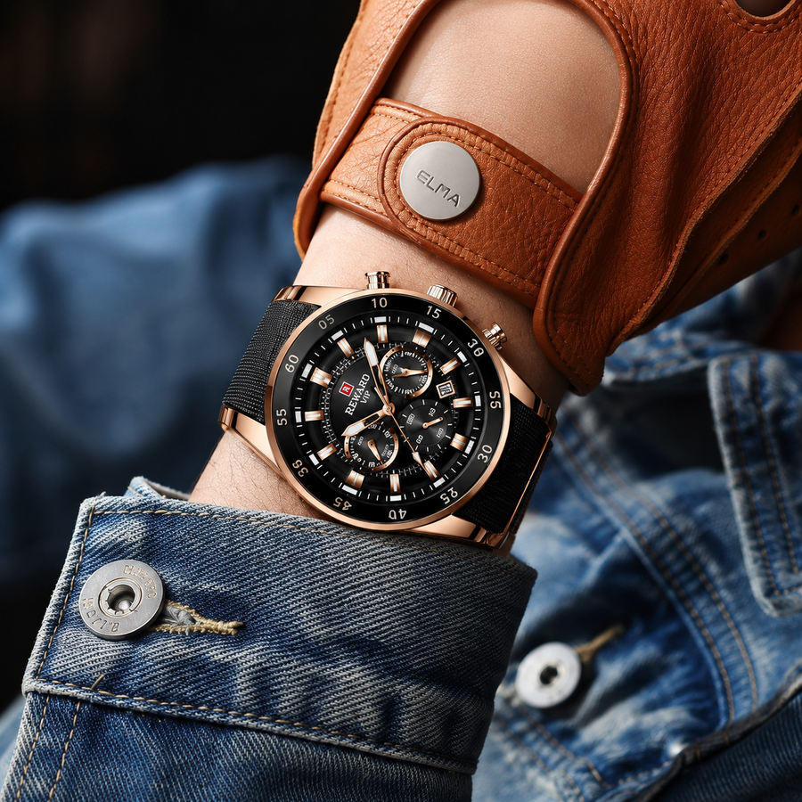Executive Rose Gold Luxury Chronograph Watch for Men