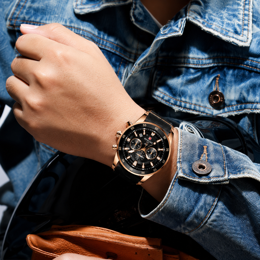 Executive Rose Gold Luxury Chronograph Watch for Men