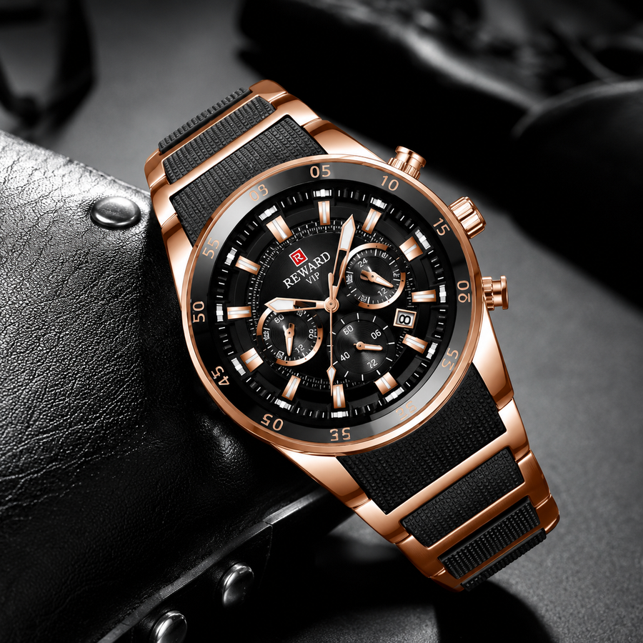 Executive Rose Gold Luxury Chronograph Watch for Men