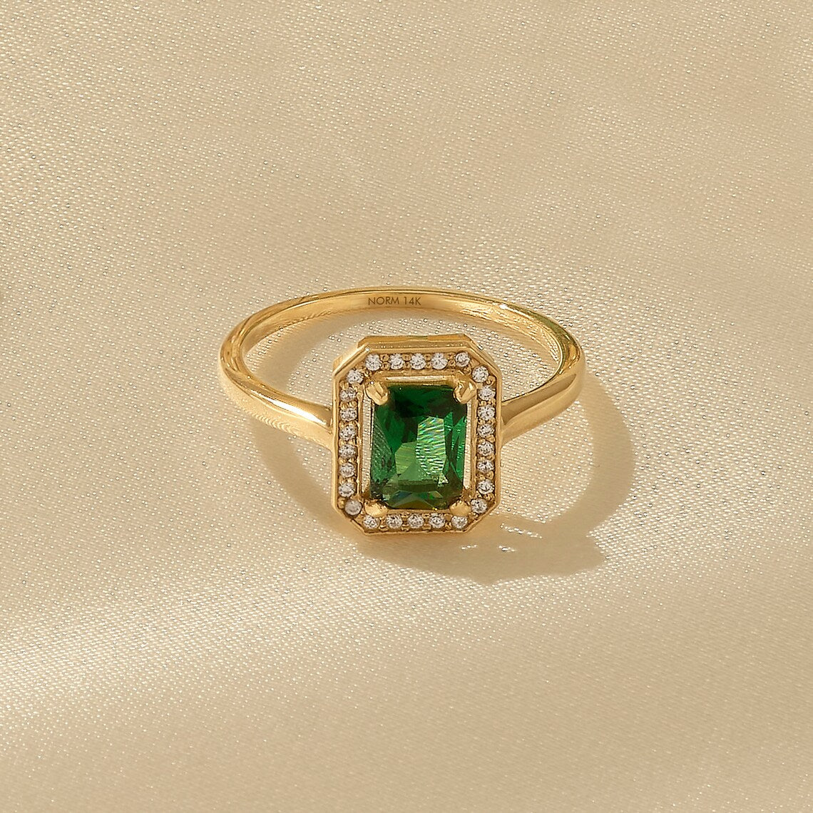 Square Emerald Ring - 925 SILVER