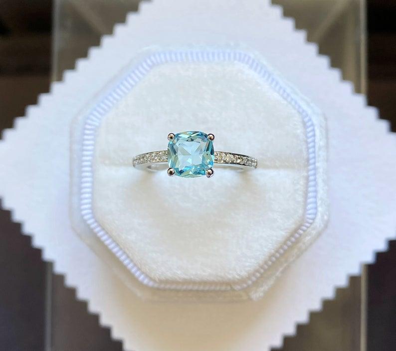 CUSHION CUT AQUA MARINE