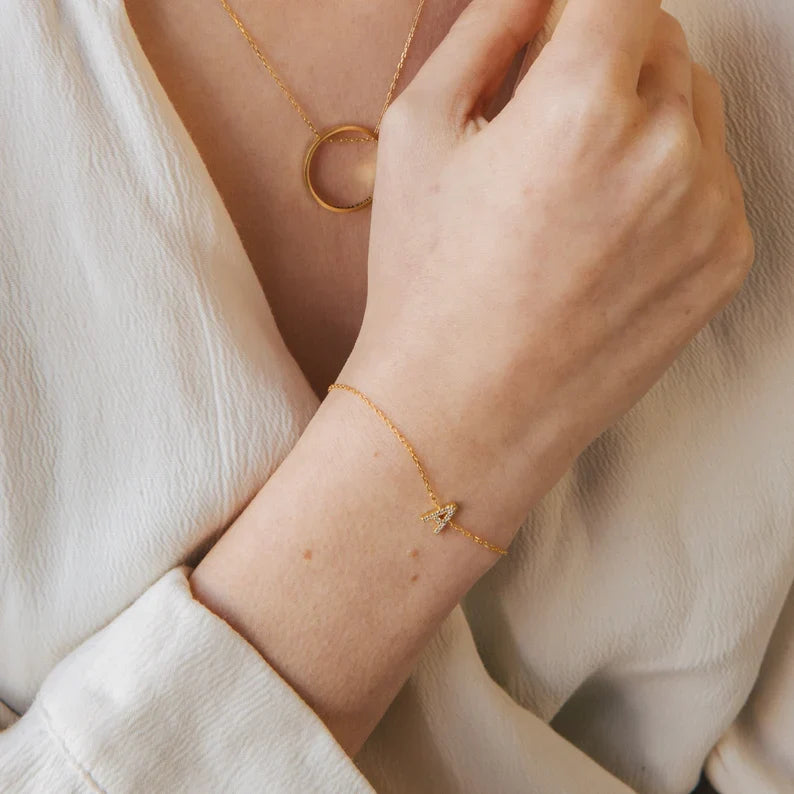 Pave Initial Bracelet