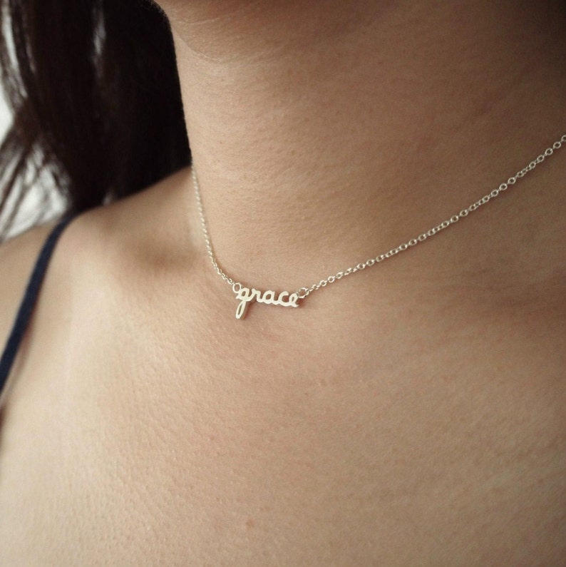 Tiny Name Necklace detail view