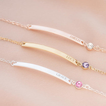 Diamond Bar Personalized Bracelet