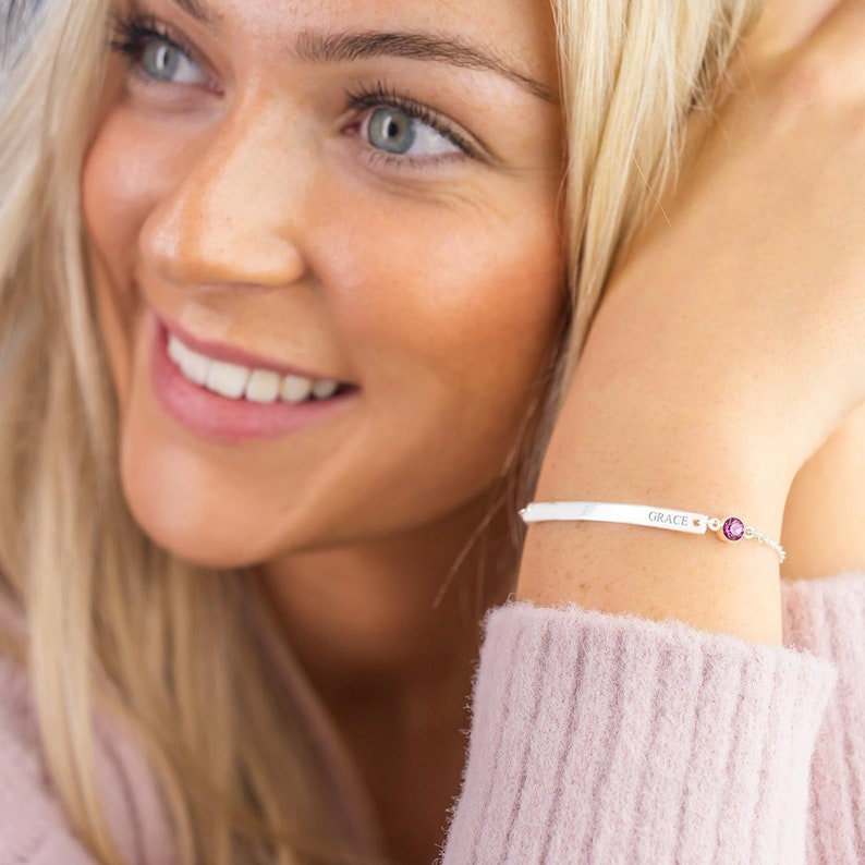Diamond Bar Personalized Bracelet