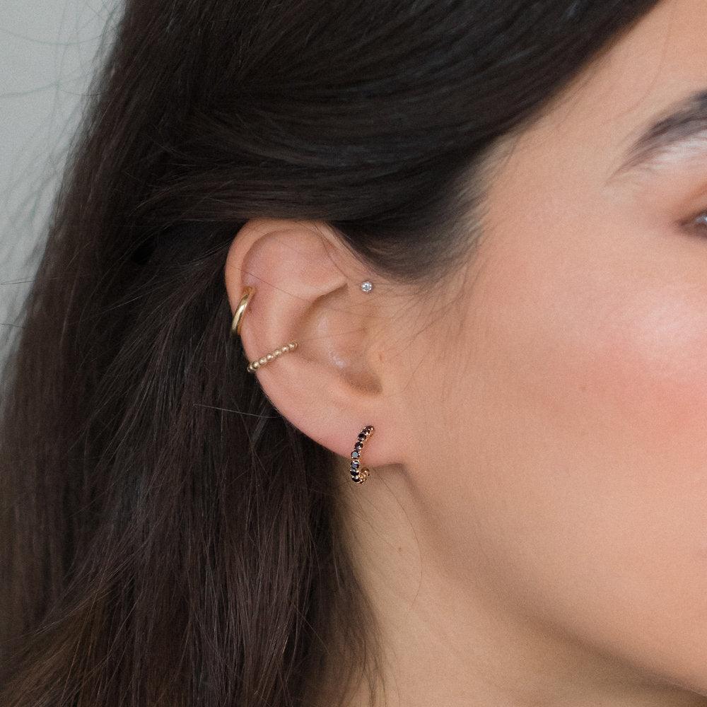 BLACK SAPPHIRE HOOPS