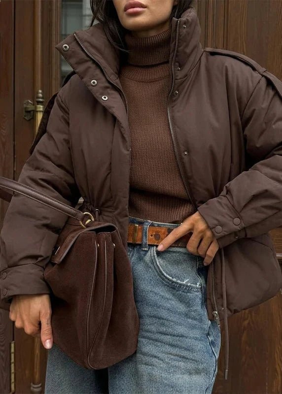 Mary Oversized Drawstring Waist Puffer Jacket detail view