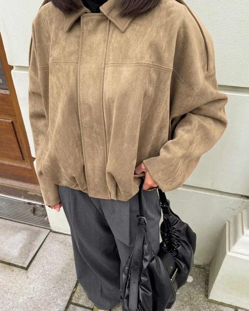 Ellie Faux Suede Oversized Zip Jacket