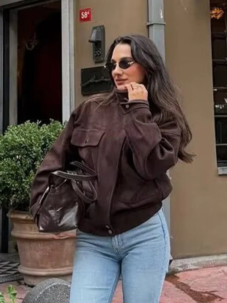 Lara Vintage Oversized Bomber Jacket