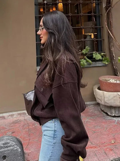 Lara Vintage Oversized Bomber Jacket