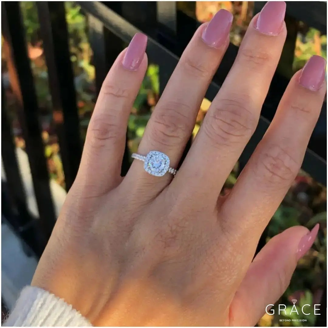Halo Cut Zircon Ring